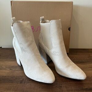 Sugar Women’s Snake Pattern Ankle Boots with Heel